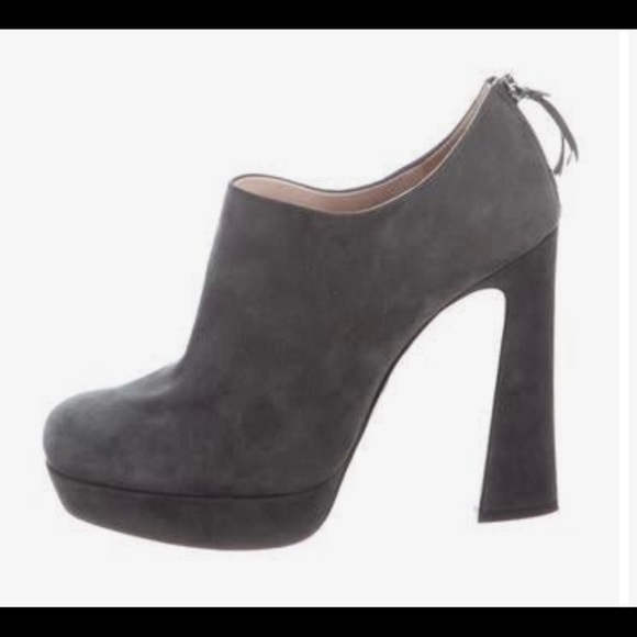 Miu Miu Gray Suede Booties - Picture 3 of 13